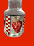 1970s Strawberry Checkerboard Pitcher/Vase